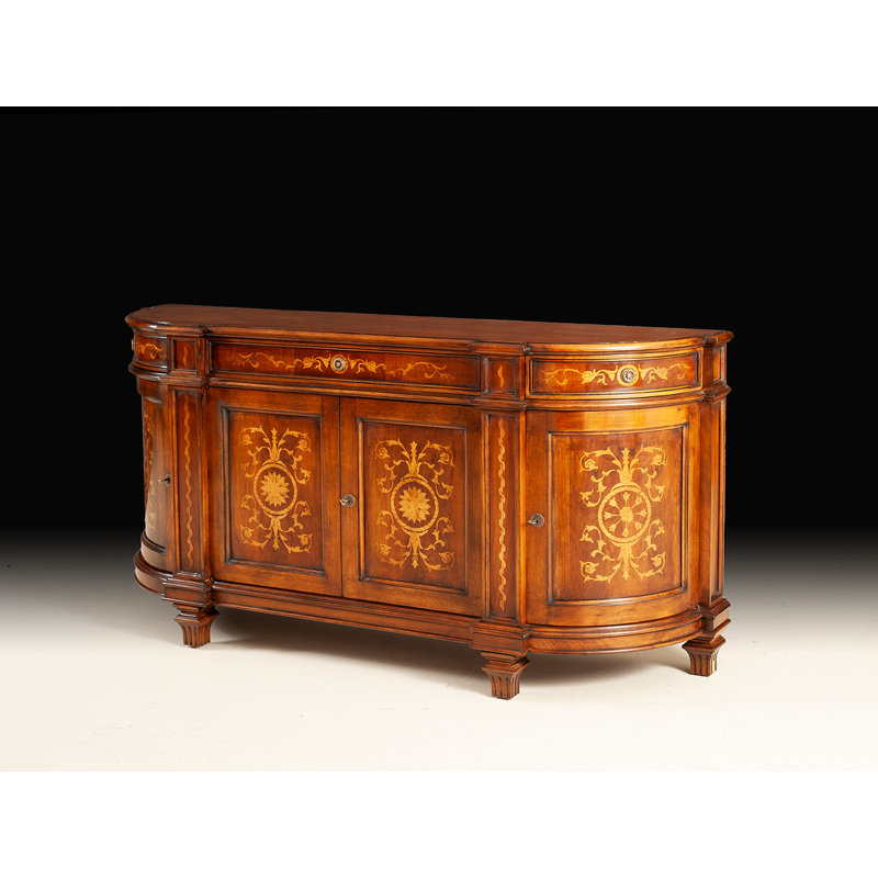 Handcrafted Italian Marquetry Wood Sideboard