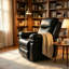 Fauteuil inclinable manuel en similicuir de 40 po de largeur, dossier et accoudoirs rembourrés-1014618835