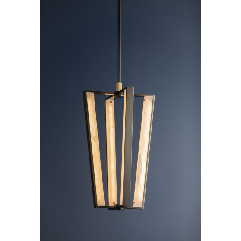 EDGEMERE PENDANT, 27.75" H x 16" W x 16" D, Aged Brass/Distressed Bronze
