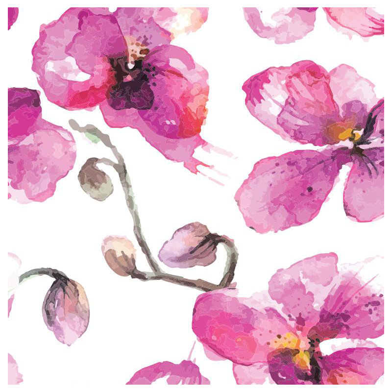 Murale orchidée florale et botanique, l 96 po x L 144 po