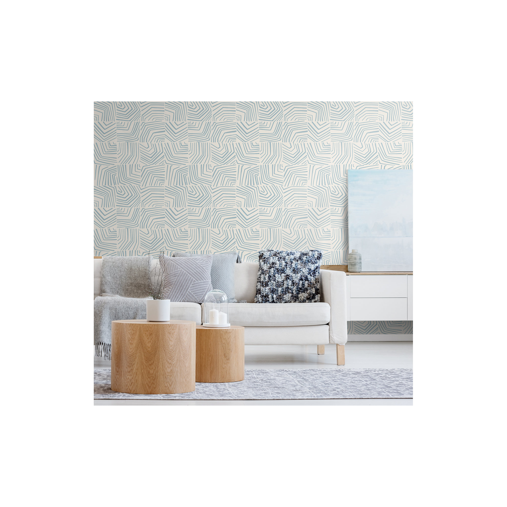 Contra Costa Abstract Wallpaper, Sky Blue