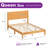 Mid Century Solid Wood Platform Queen Bed Frame With Wood Slat Support, Natural-645595767-645595763