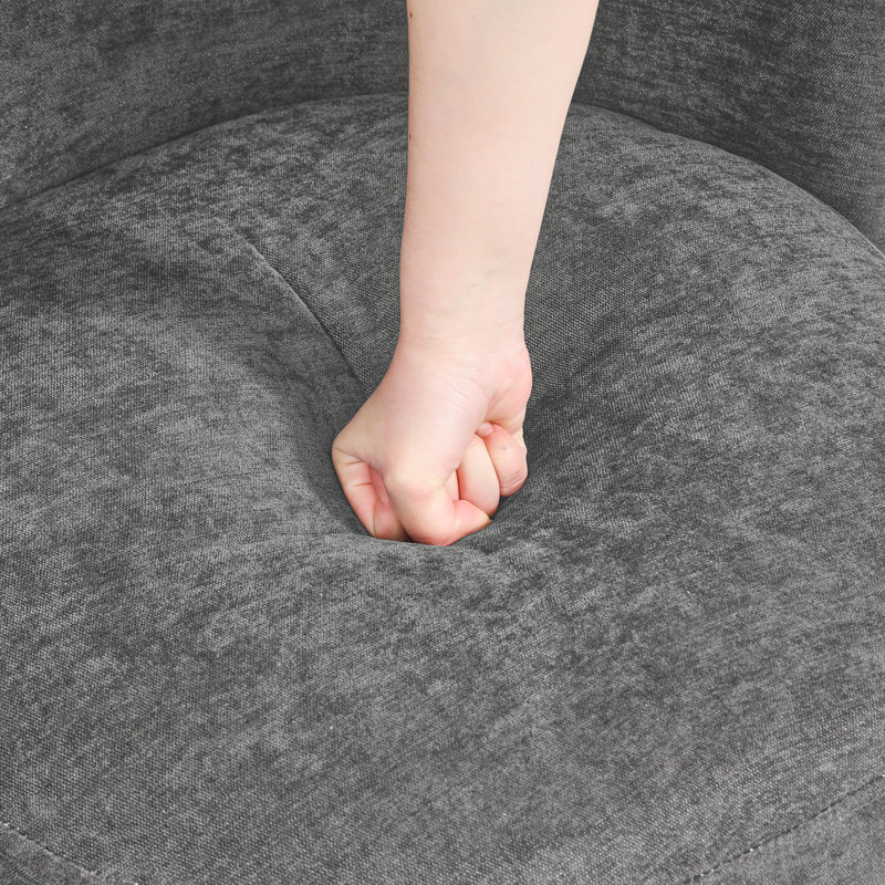 Chaise pivotante intégrée en tissu, Lin de coton gris foncé