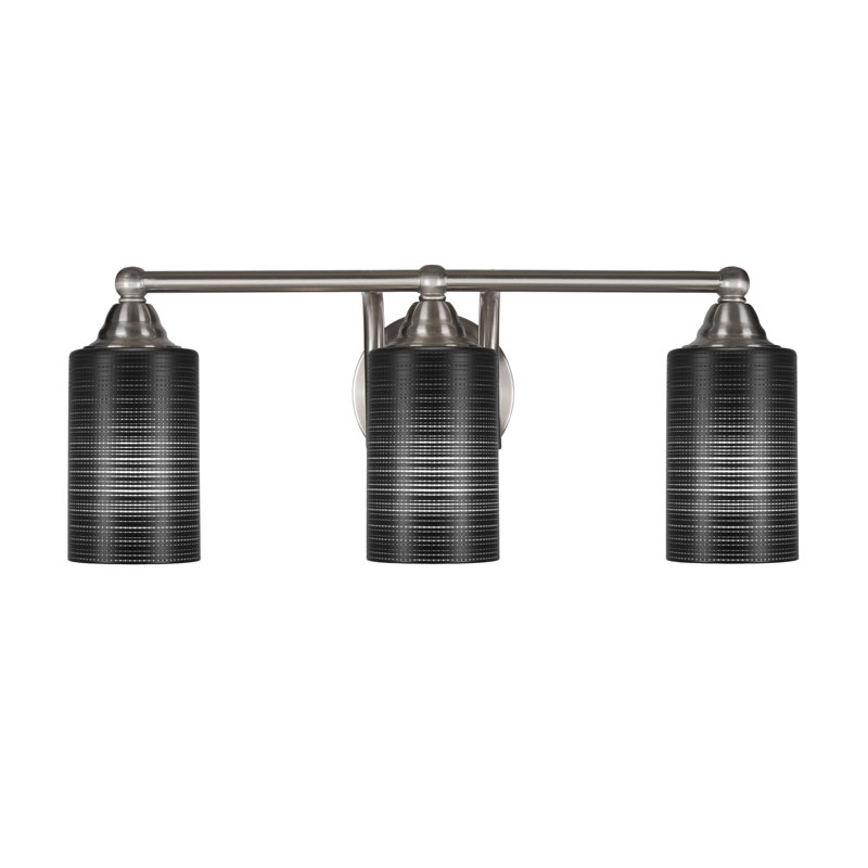 Michell 3-Light Bath Bar, Brushed Nickel, White Muslin