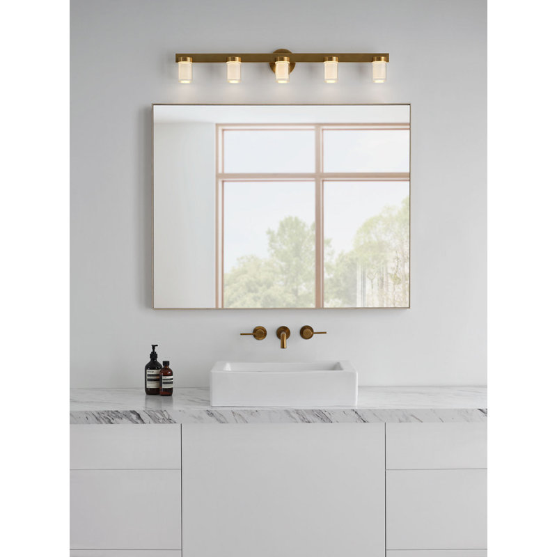 Esfera Small Bath, 5.9" H x 36" W x 3.4" D, Hand Rubbed Antique Brass