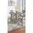 Dining Table 4X High Chairs 5Pcs Counter Height Dining Set Plush Upholstered Fabric Seat Contemporary Style