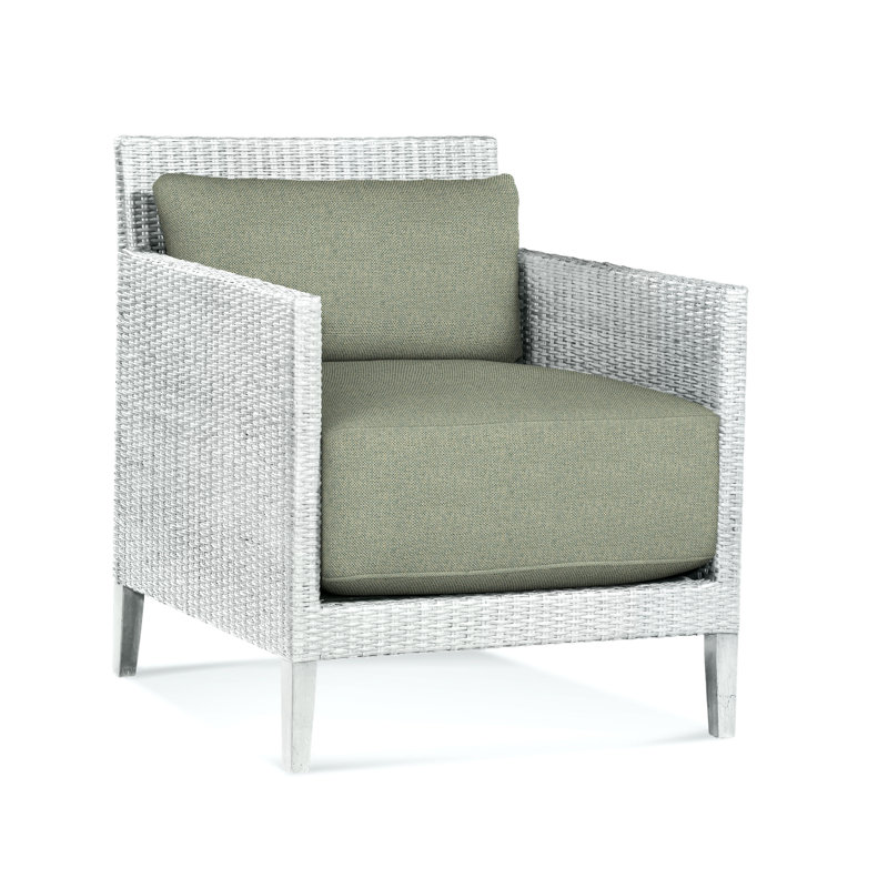Fauteuil Beryl, Tissu vert performance 0851-54, Blanc givré