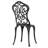 Outdoor 3 Pieces Patio Bistro Set with 2 Chairs, Round Table with Umbrella Hole, All-Weather Outdoor Patio Bistro Set for Garden, Black