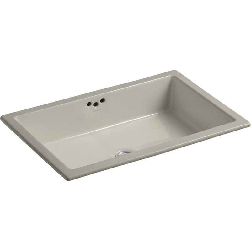 Kathryn® Vitreous China Rectangular Undermount Bathroom Sink and Overflow, Sandbar