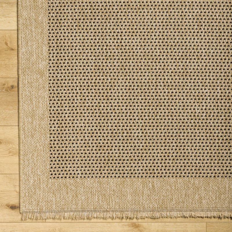 Adalina Machine Woven Polypropylene Area Rug in Brown/Tan, Rectangle 5'3" x 7'