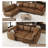 Modular Sectional Sofa With Storage, Modern Brown Faux Leather, Reversible Chaise, U Shaped Couch For Living Room, Waterproof & Easy Clean, 6 Seats