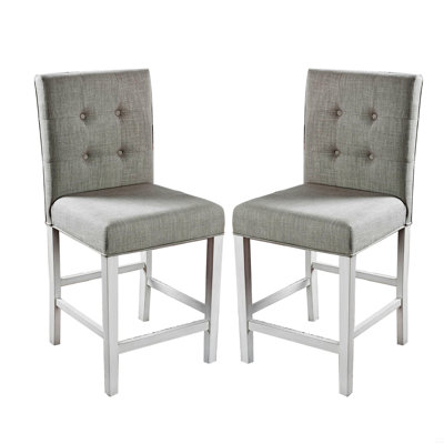 Set Of 2 Fabric Counter Height Chair