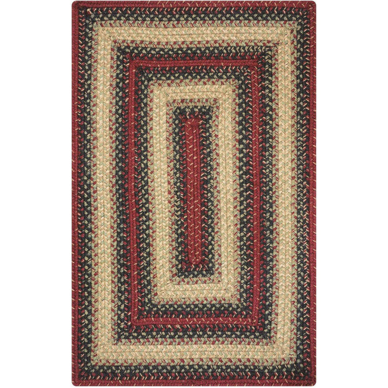 Dameko Braided Non Shedding Premium Jute Blue/Red Rug