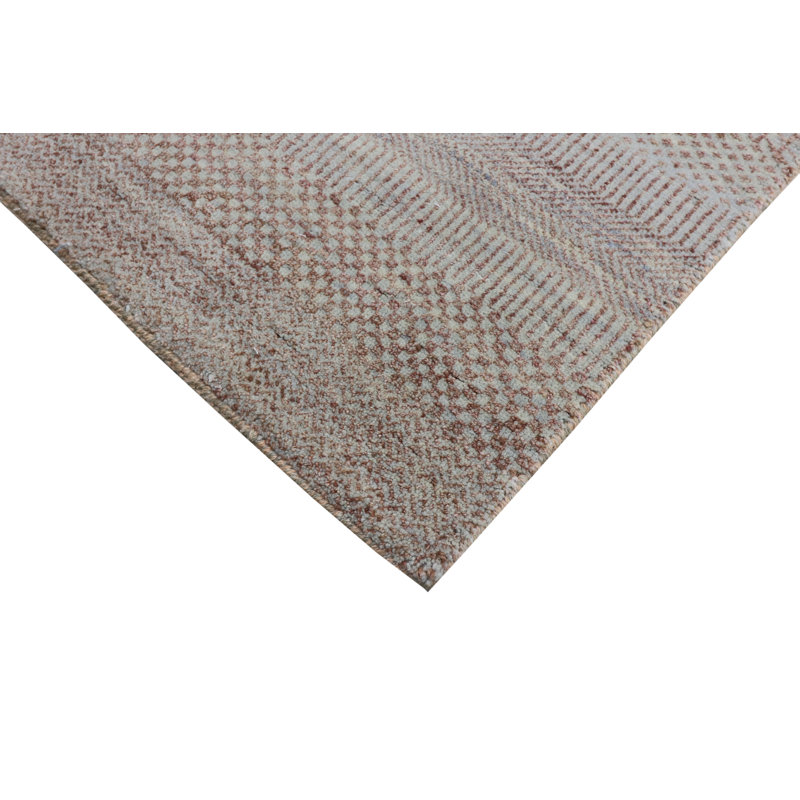 Hand-Knotted High-Quality Gray/Brown Area Rug, Runner 2'11" x 7'2"