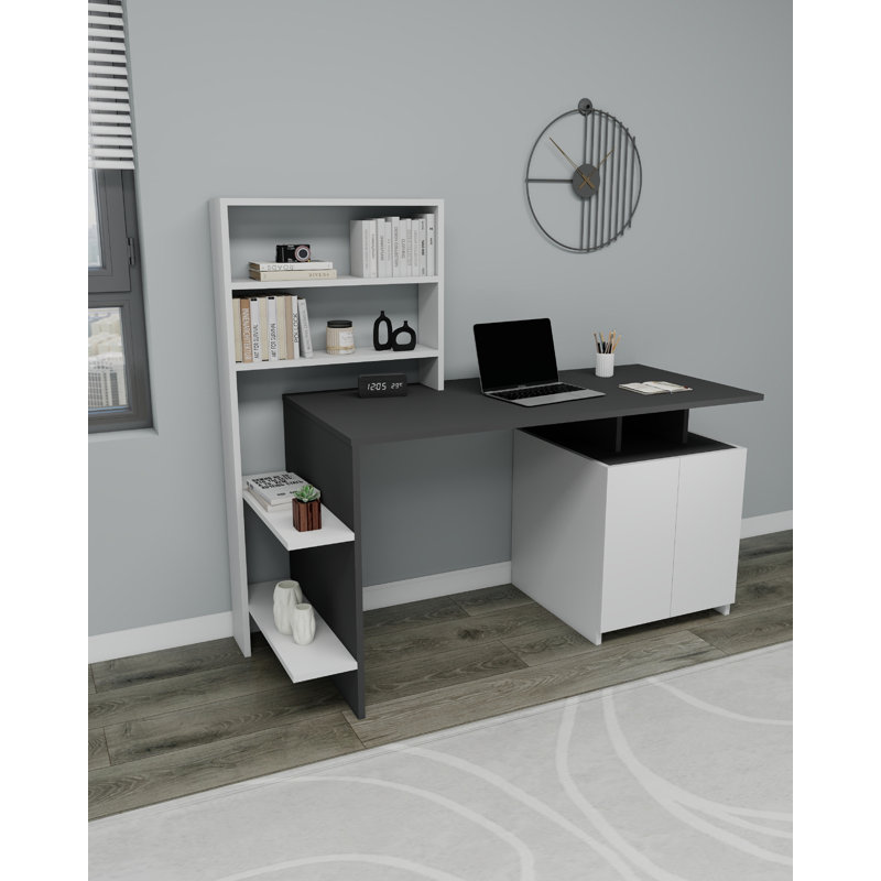 Computer Desk Ezekiella Lake, Anthracite/White