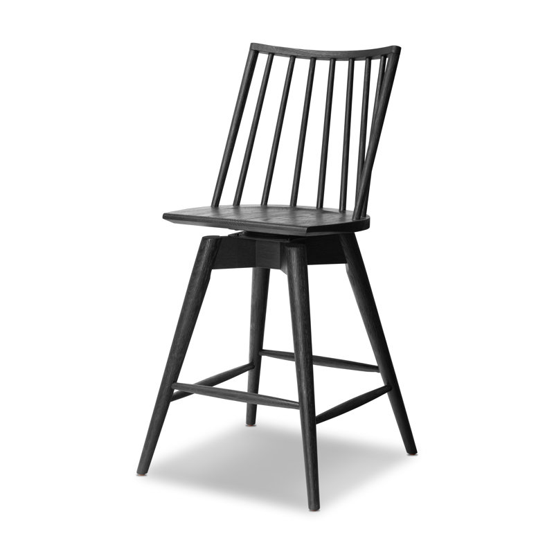 Lewis Swivel Solid Wood Bar Stool, Counter Stool ( 25.98" Seat Height)