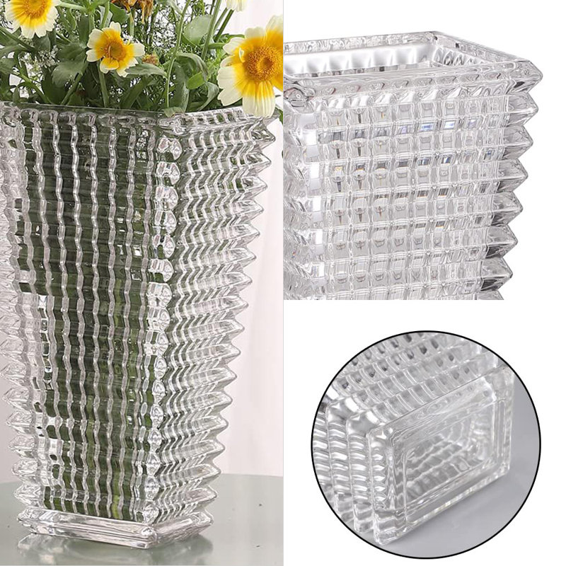 Vase à fleurs en cristal, vases à fleurs en verre pour le salon, la chambre à coucher, la cuisine, la table à manger, Clair
