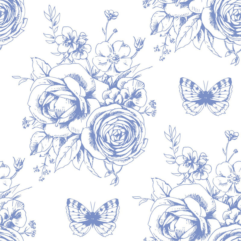 Hoxha Floral Tile, 2.08' W x 18.75' L