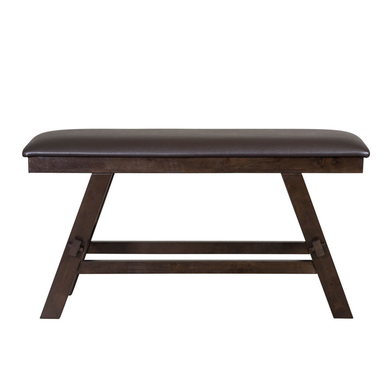 Aljona Eton Faux Leather Upholstered Dining Bench, Dark Brown