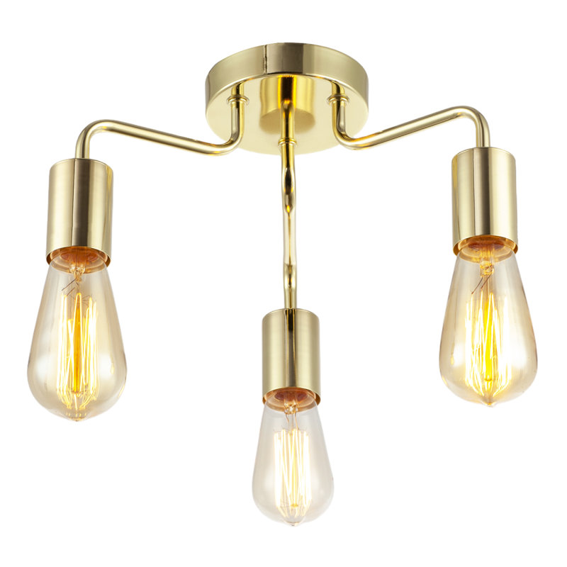 Semi Flush Mount, Antique Brass