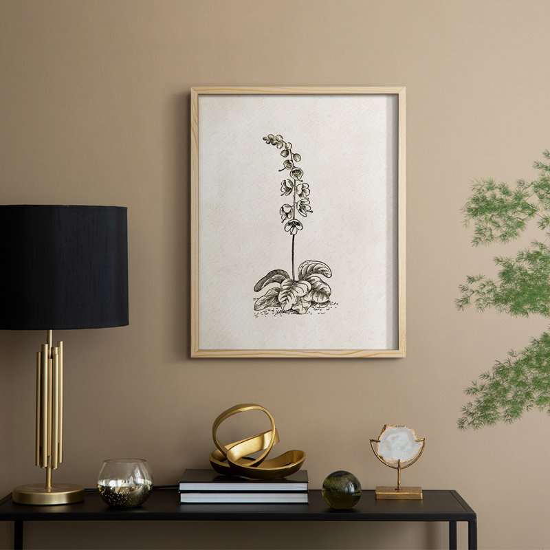 Impression florale vintage encadrée CECXIX - bois massif, Naturel, H 21 po x l 17 po