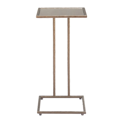  Contemporary 25" Bronze Steel Pedestal End Table