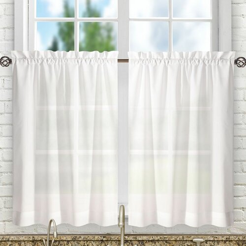 August Grove® Ellis Tailored 56'' W Cafe Curtain & Reviews 