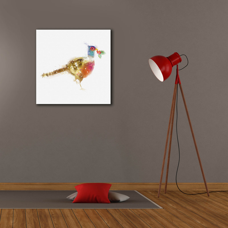 «Holly Jolly Pheasant» par Elle Media Group, art mural sur toile, 26 po x 26 po, H 26 po x l 26 po