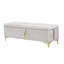 Repose-pieds élégant avec rangement rembourré, banc de rangement avec pieds en métal pour la chambre à coucher, le salon, entièrement assemblé sauf les pieds, beige-24849650