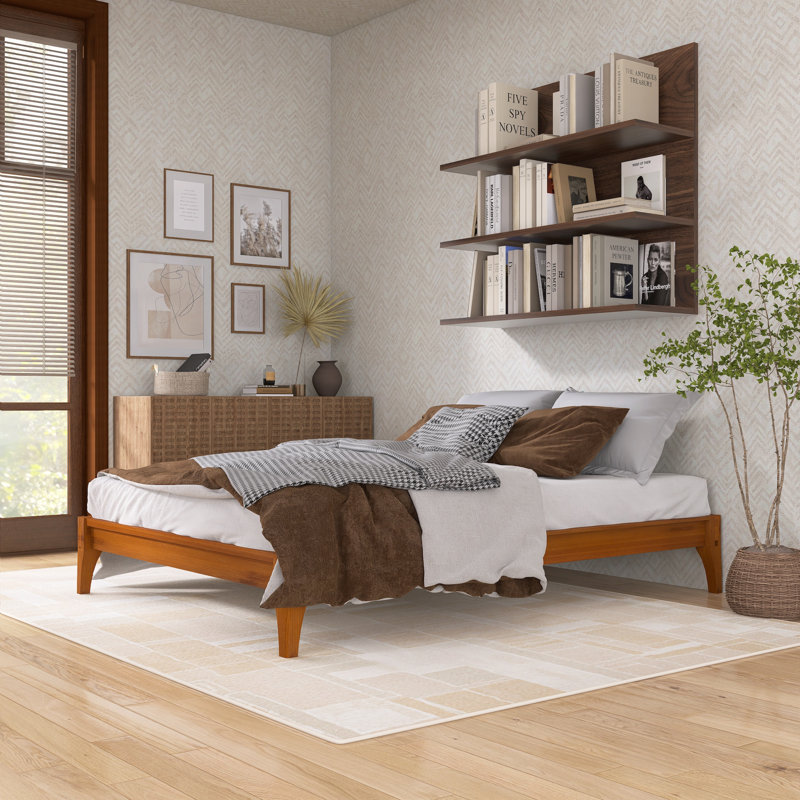 Solid Dry Bamboo Wood Platform Bed Frame