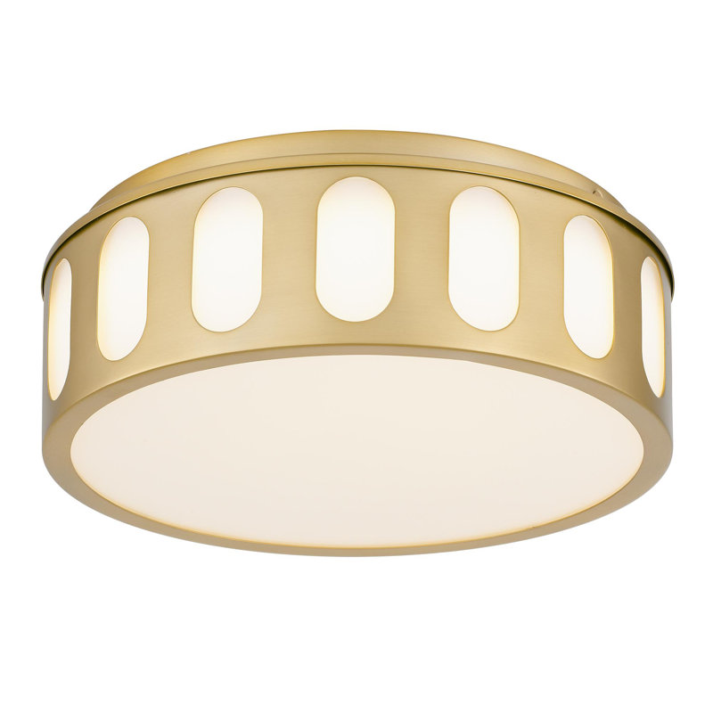 11.25-in LED Flush Mount, Antique Brass