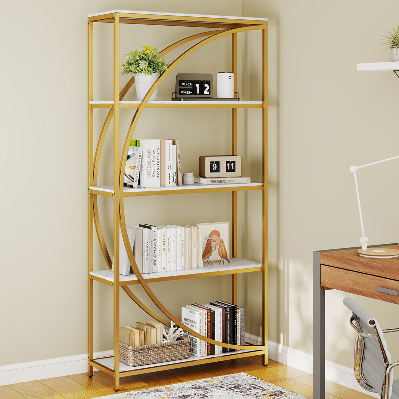175cm H x 86cm W Metal Etagere Bookcase, White