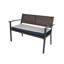 Mini coussin de banc d'extérieur / d'intérieur à rayures Ticking pour meubles de patio, 41 po x 18 po x 3 po Anslie, bleu marine Anslie