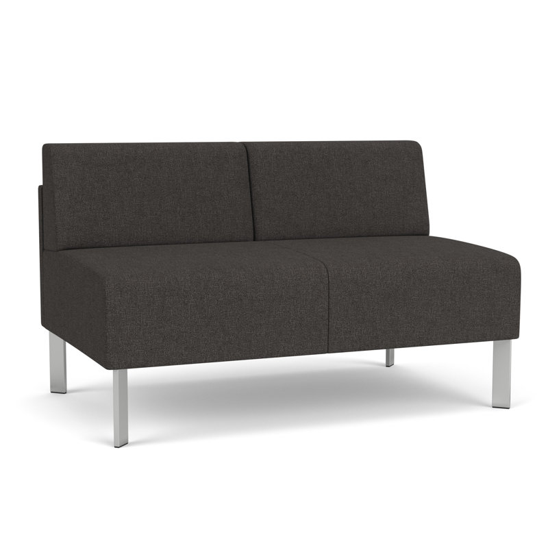 Causeuse sans accoudoirs Luxe Lounge, Acier argent, Bleu fumé Archetype