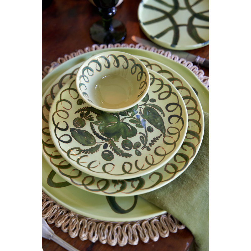 Amalfi Dessert Plate - Mustard - 9.1", Lime