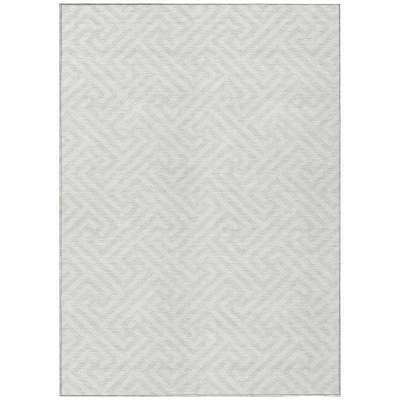 Washable Geometric Indoor / Outdoor Rug, Rectangle 8' x 10'