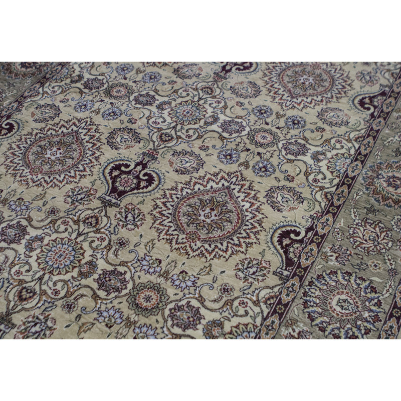 Tapis oriental gris en laine noué à la main Manchuria