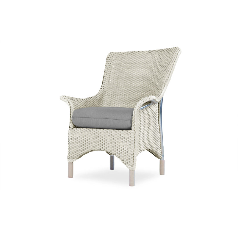 Mandalay Outdoor Dining Armchair, Linen, Flagship Lapis Sunbrella®