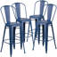 Tabouret de comptoir en métal patiné pour l'intérieur / extérieur de 24 po de hauteur Angelean - noir-651168266-620777401