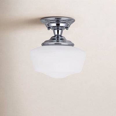 Salas Single Light Glass Semi Flush Mount