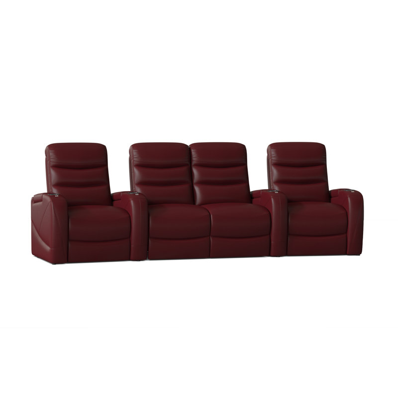 Rangée de sièges de cinéma maison incurvé stealth hr series (rangée de 4), Cerise luxueuse