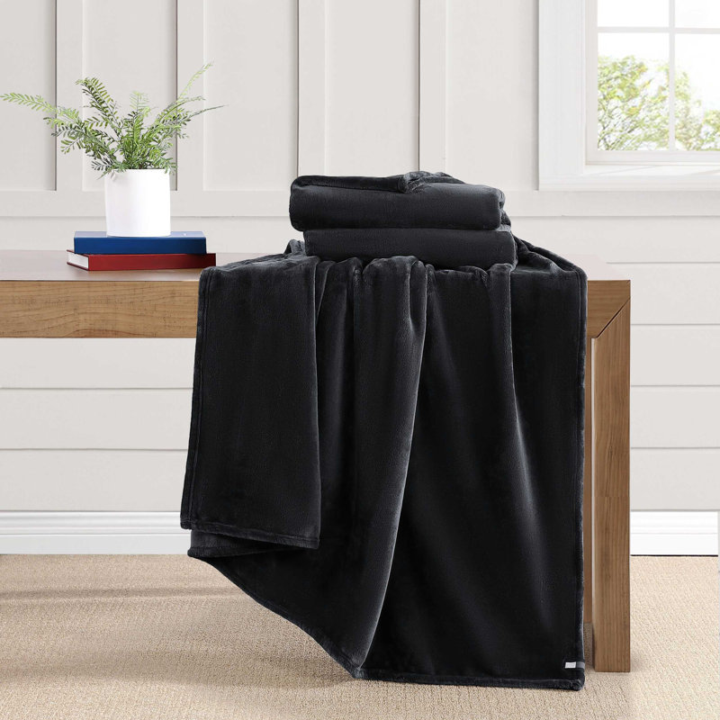 Couverture marine Tommy Hilfiger, Gris, Lit simple