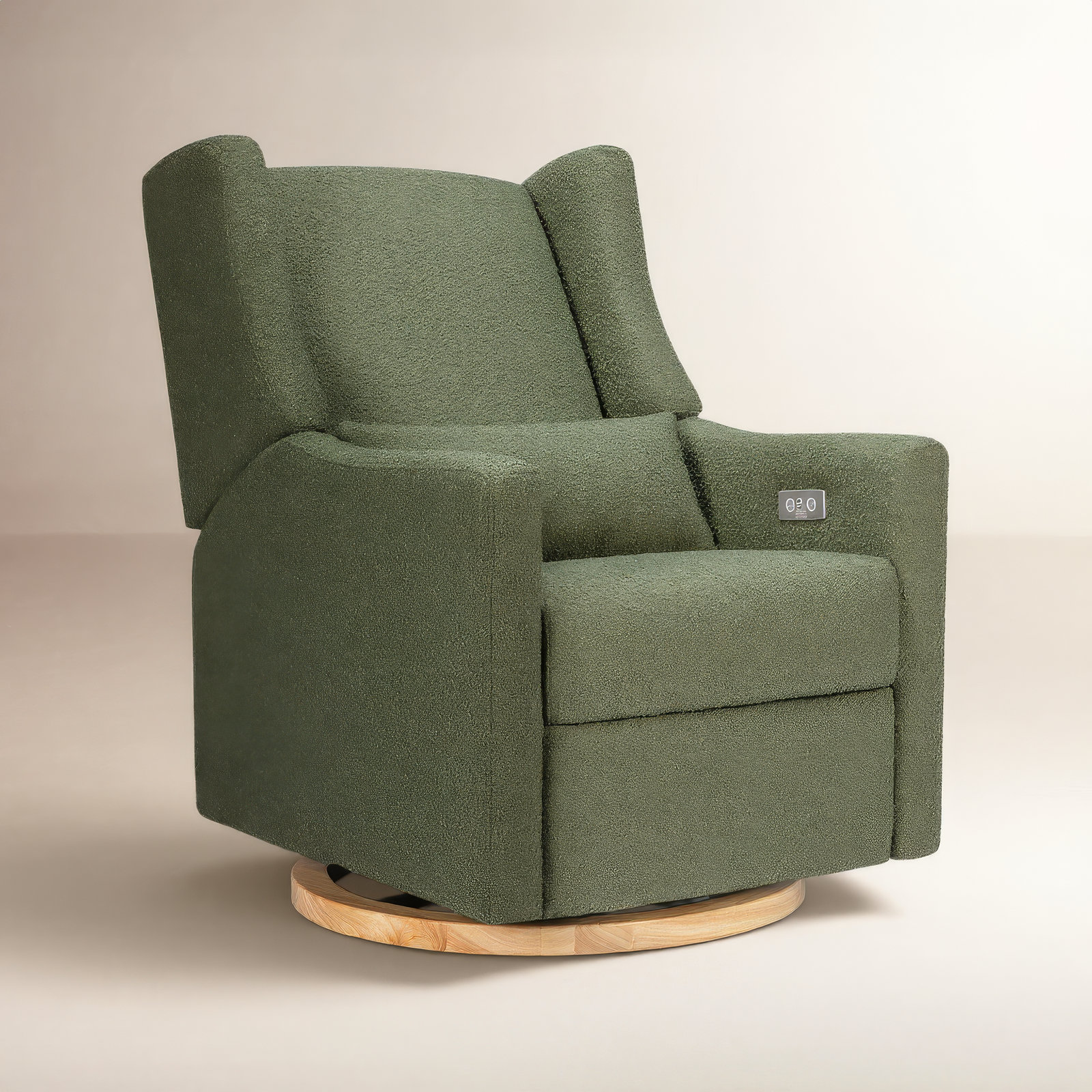 Kiwi Swivel Glider, Olive Boucle