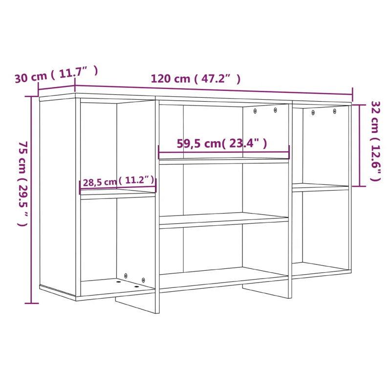 Glynna 120cm Sideboard, Sonoma Oak