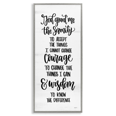 Citation spirituelle Serenity Courage & Wisdom