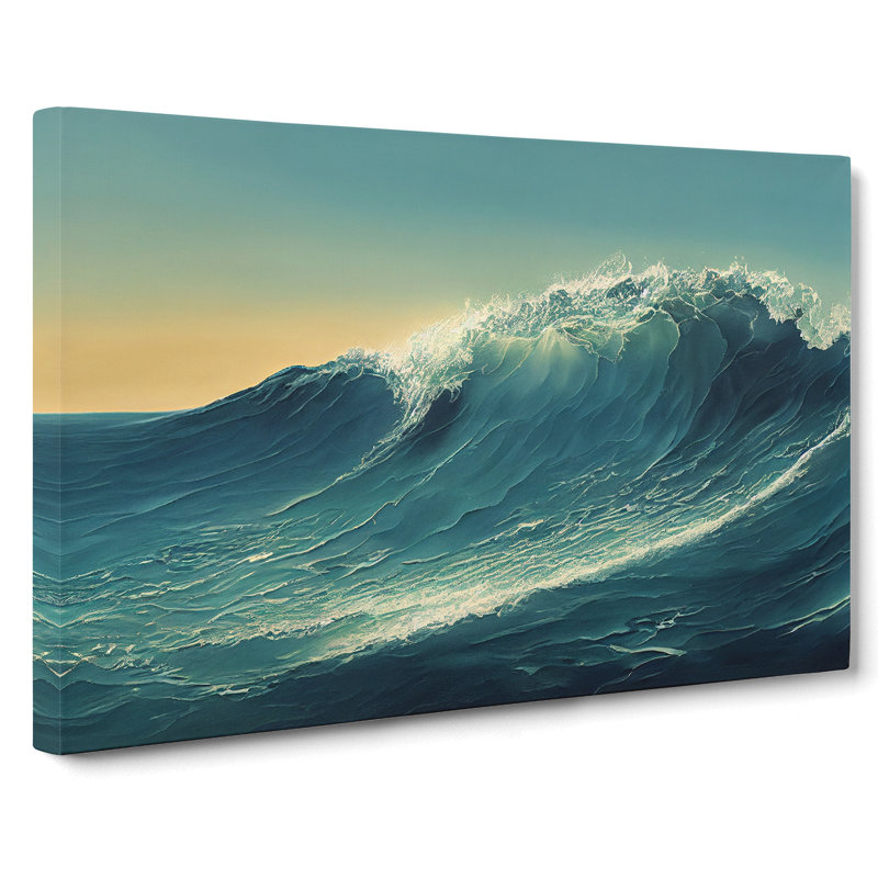Ocean Wave Sunrise Vol.3 - Wrapped Canvas, 35cm H x 50cm W x 3cm D