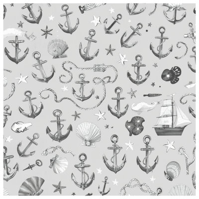 Tapis de bain Nautical Anchor Shells