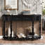 Console courbée noire, 52 po, 4 tiroirs, 1 tablette, pour le couloir, chambre à coucher intérieure spacieuse, option de rangement-415208543
