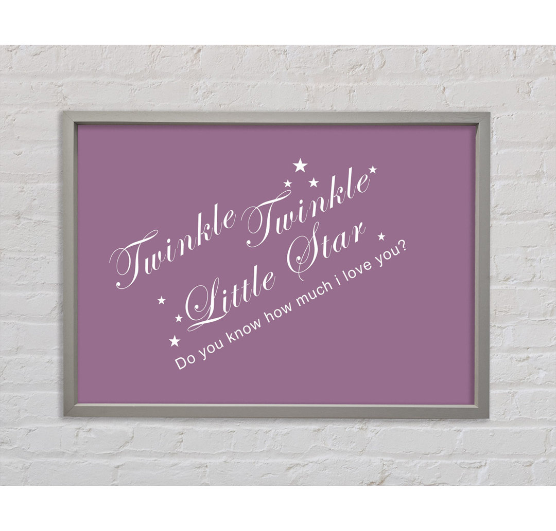 Twinkle Twinkle Little Star 2 Dusty Pink Gerahmter Druck