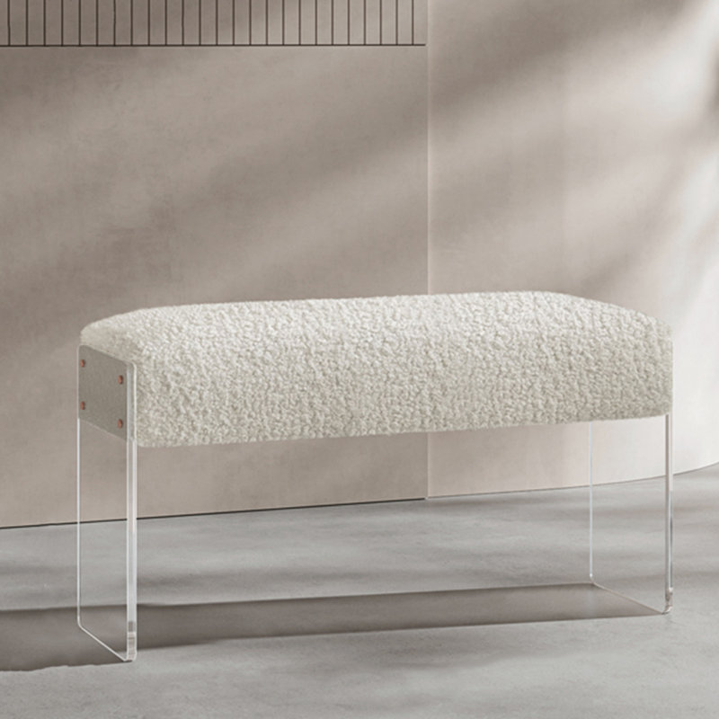 Tabouret en acrylique, H 17,72 po x l 32,28 po x P 11,42 po